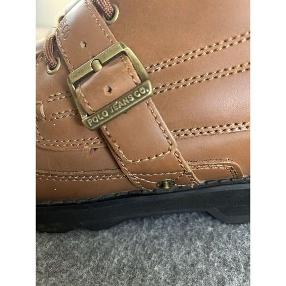 VTG Polo Jeans Co. Ralph Lauren Men’s 12D Hiking Ranger Rugged Boots Tan Leather main image 9